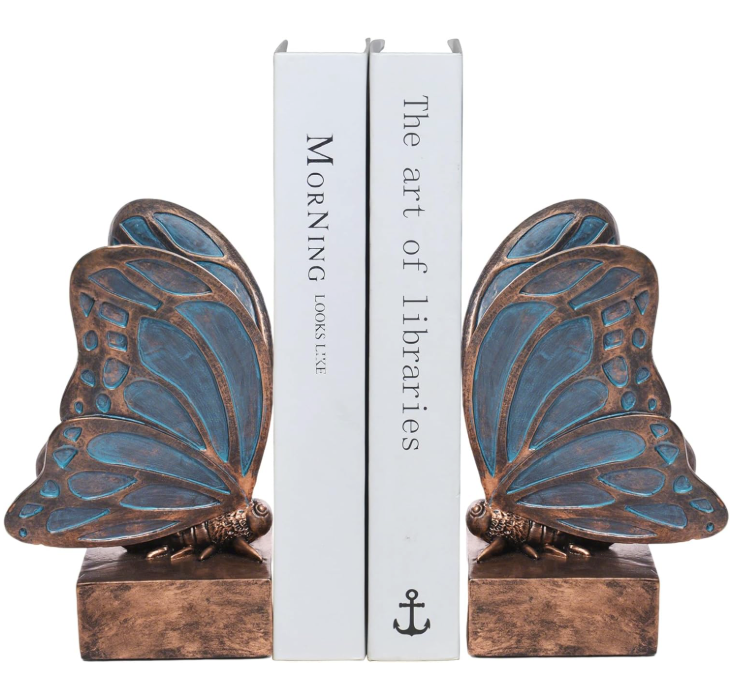 The Azure Butterfly Wing Bookends – Story Stands