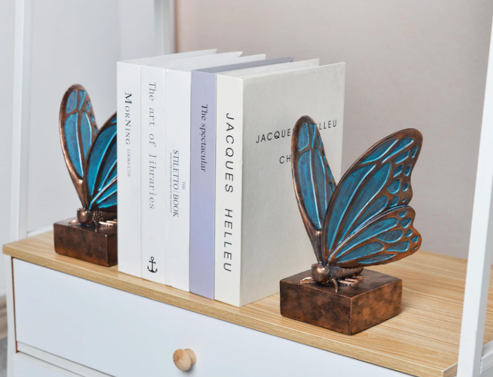 The Azure Butterfly Wing Bookends