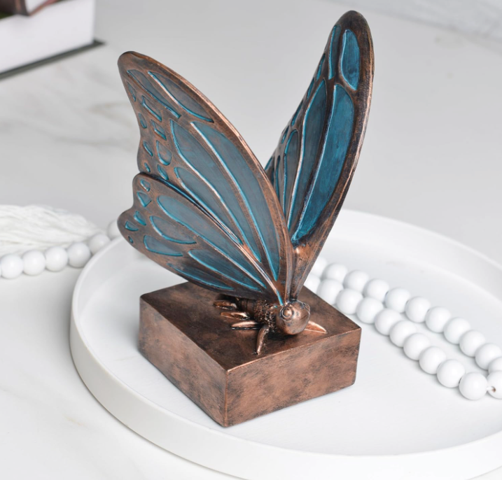 The Azure Butterfly Wing Bookends