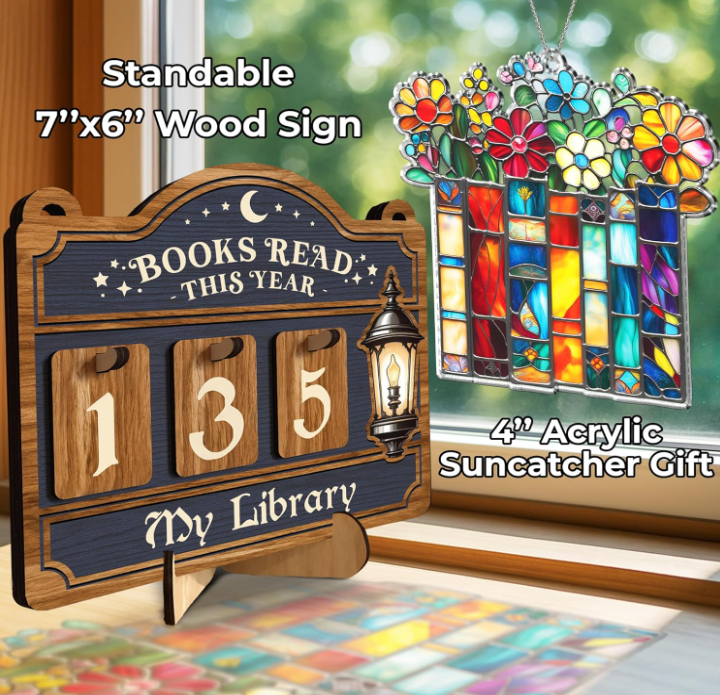 The Midnight Tracker Wood Sign & Suncatcher Set